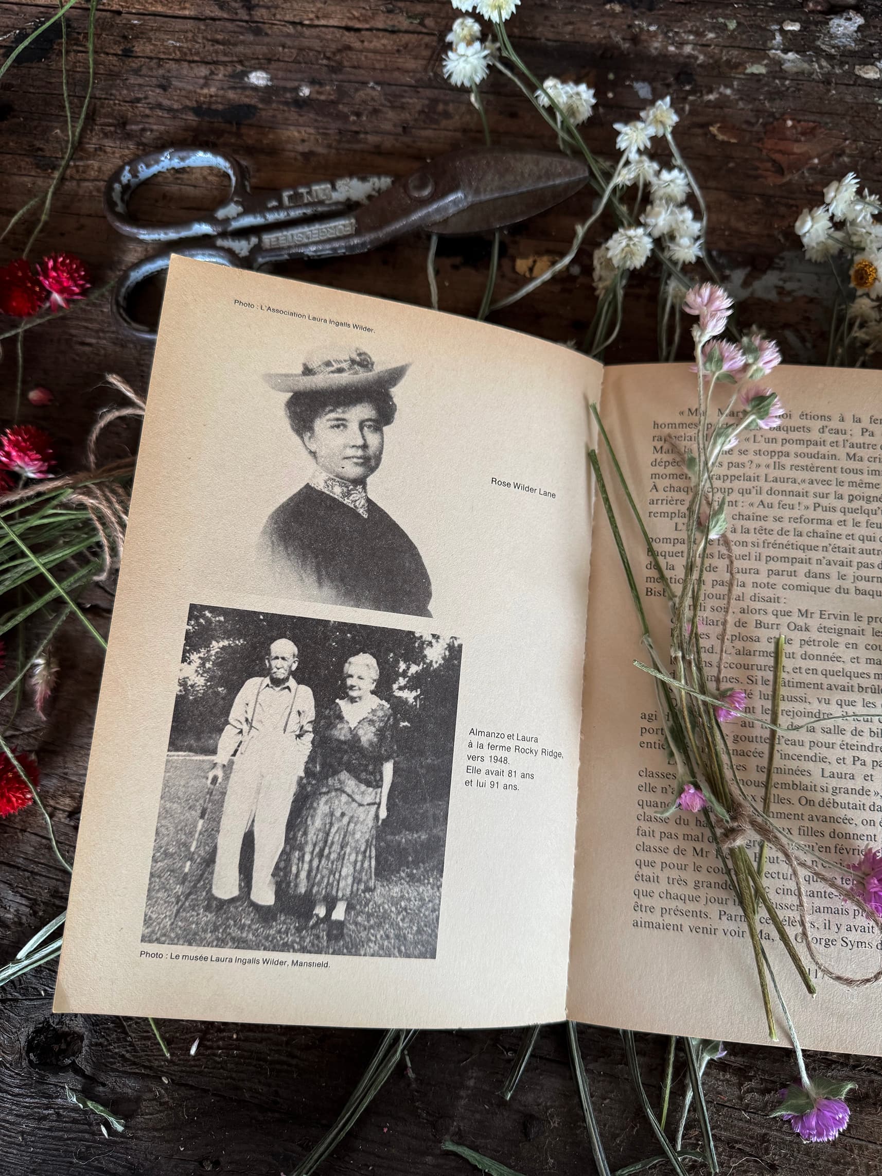 Vintage photo with flowers