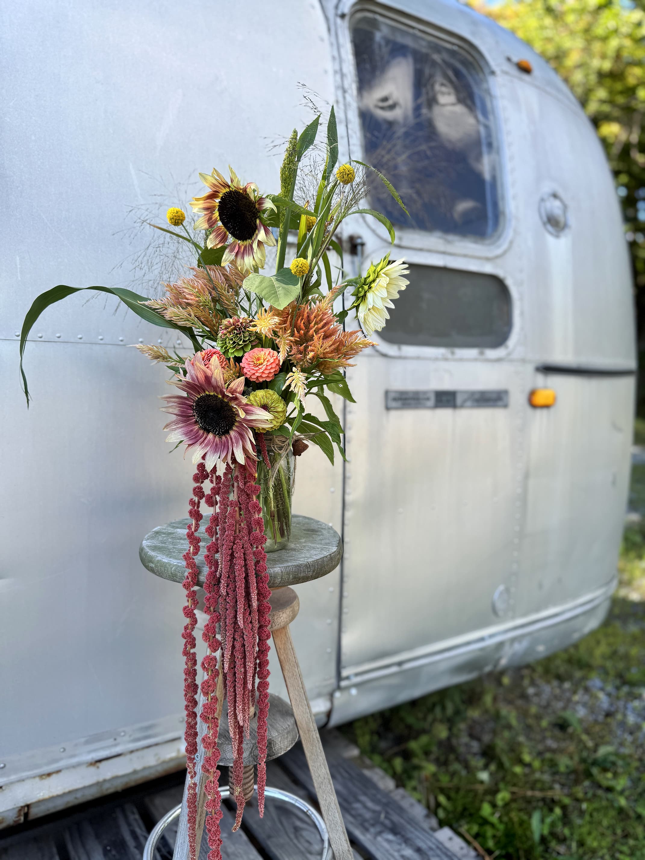 Creative floral arrangement